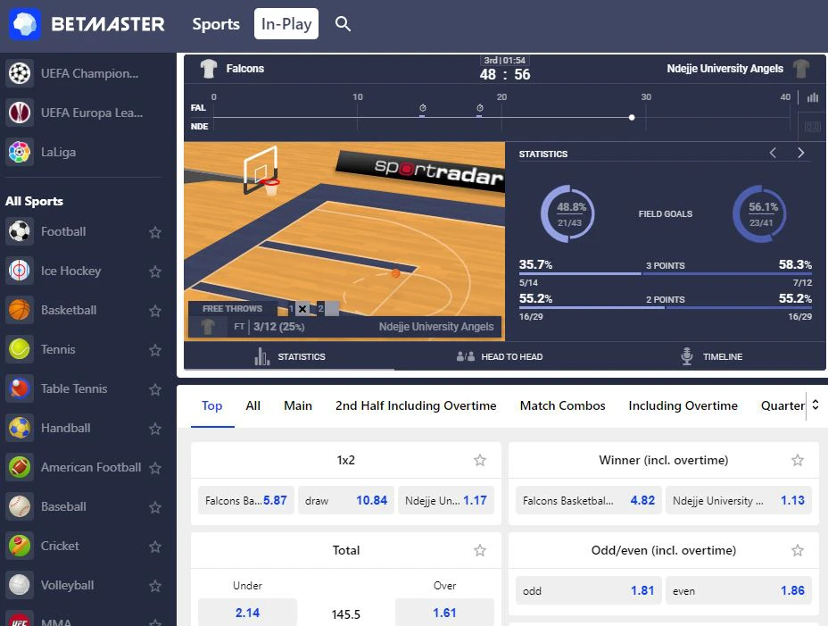 betmaster basketball live betting
