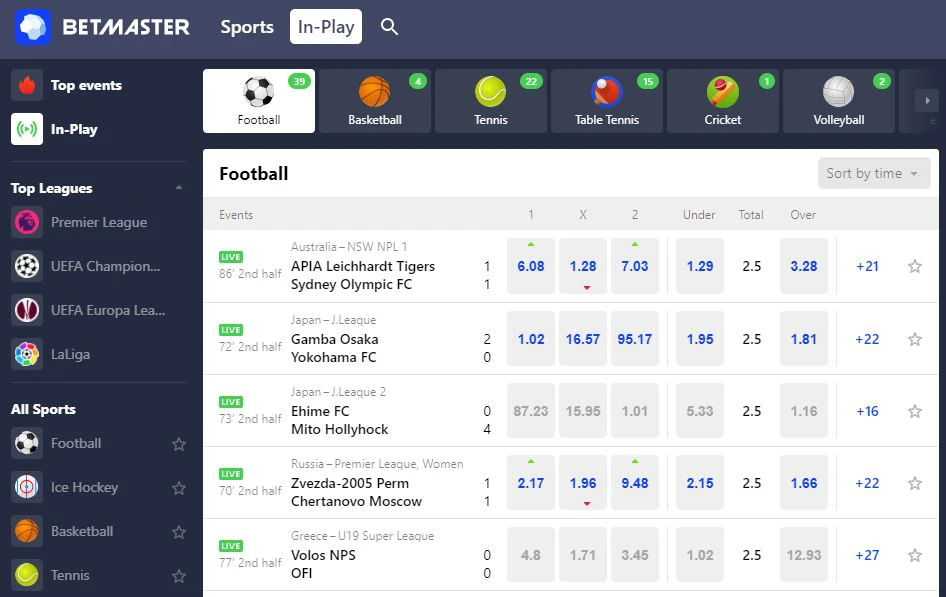 betmaster tennis live play