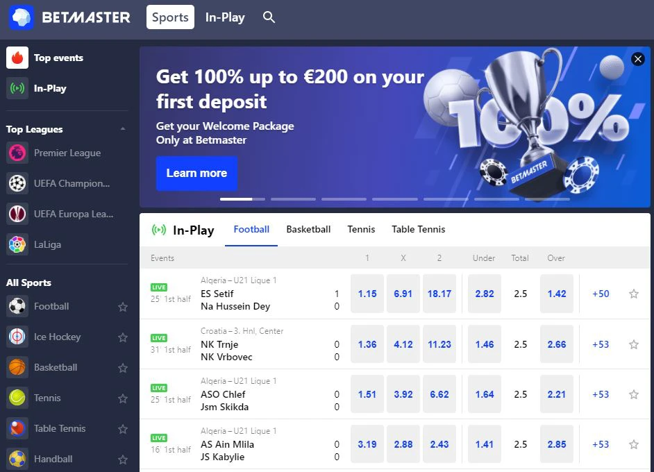 betsmaster in play index page