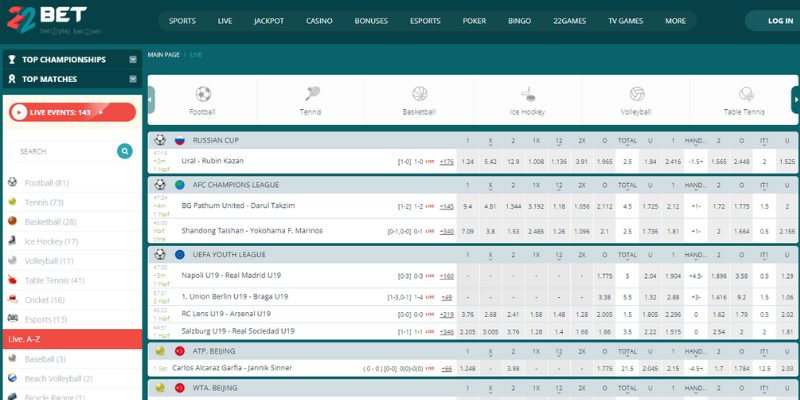 22bet-top-online-live-betting-sites