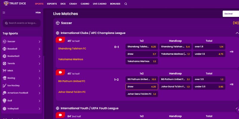 Trustdice-best-live-betting-bookmakers