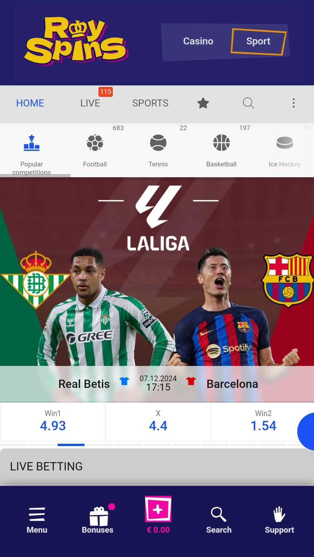 royspins-sports-betting-mobile