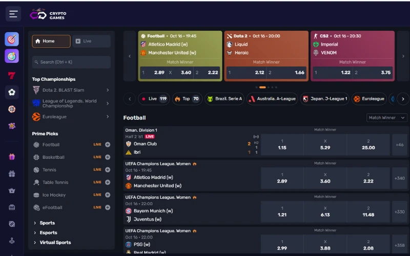 crypto-games.io-sports-betting-options