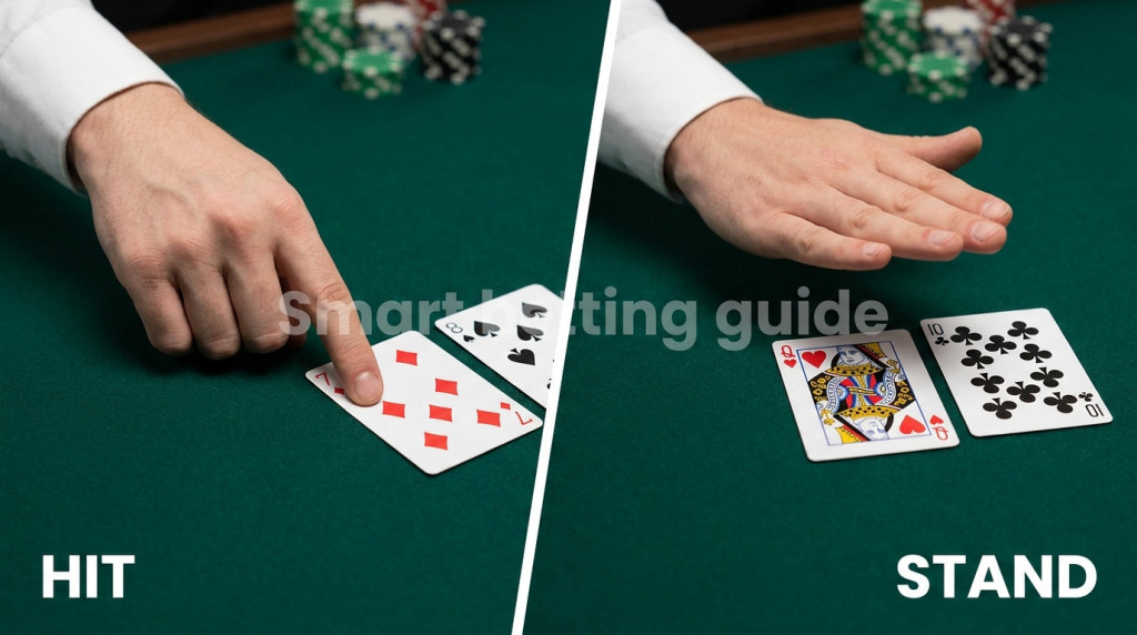 Hand signals for hit and stand at a blackjack table hand-signals-for-hit-and-stand-at-a-blackjack-table